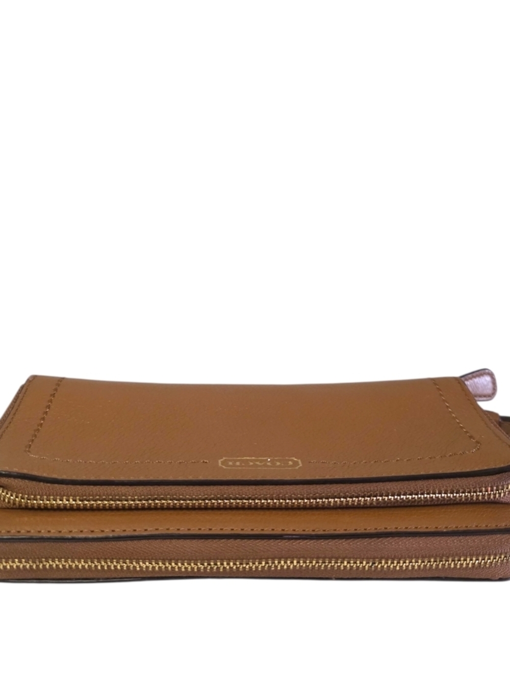 Coach Cognac Leather Double Zip Wallet Wristlet Large Organizer Clutch - Picture 5 of 15